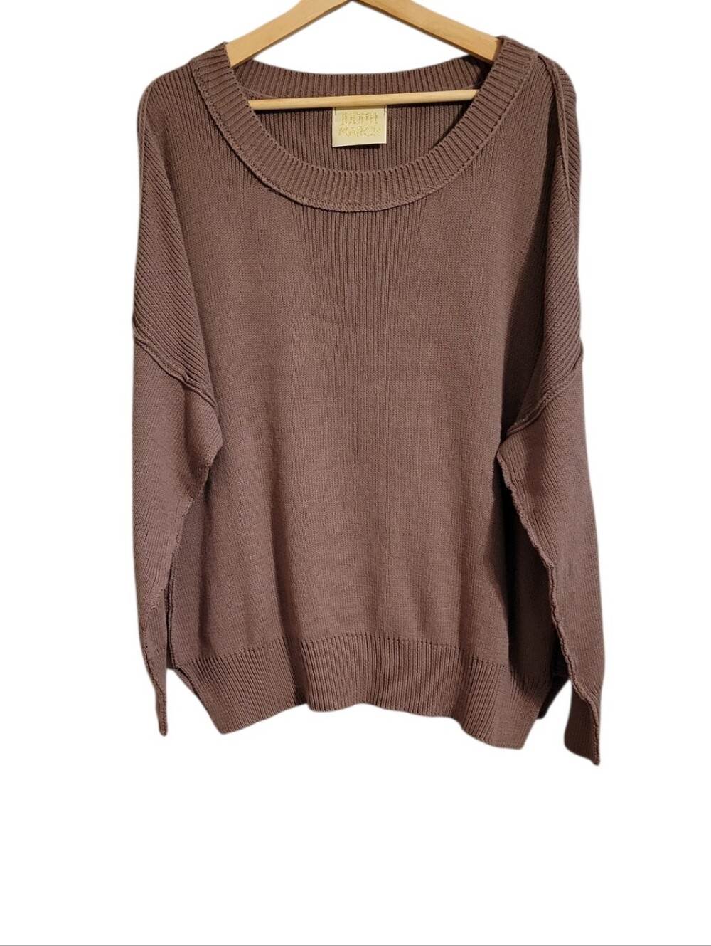 Judith March Brown Oversized Cotton Sweater
